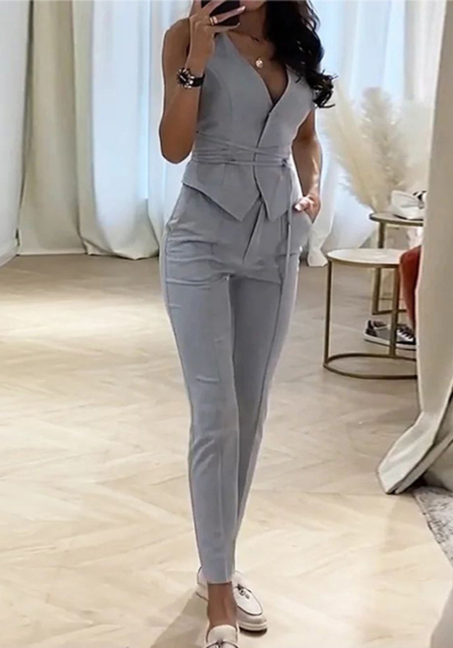Amazon.com: Women's 2 Piece Office Lady Business Suit Set Slim Fit Solid  Blazer Jacket Pant Set for Women Beige Customization : Clothing, Shoes &  Jewelry